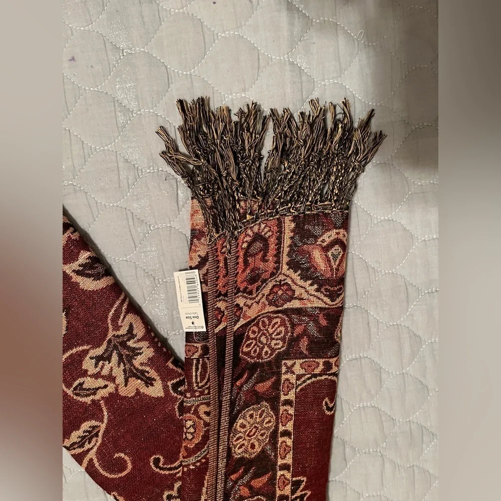 VINTAGE PASHMINA/SCARF/WRAP-METALIC PAISLEY~NWT